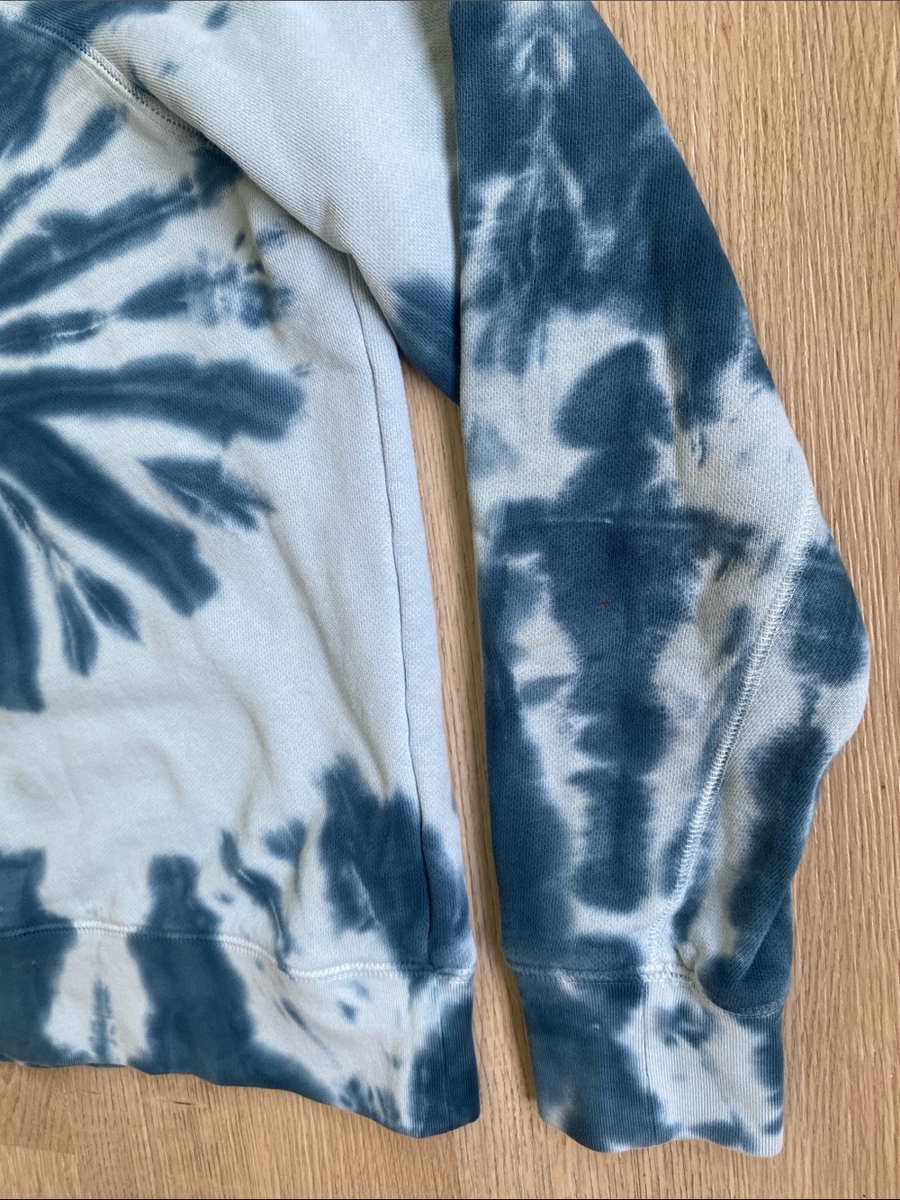 Madewell Blue Tie Dye Sweatshirt XS Pullover Crewneck Lounge Casual Cozy Top - Picture 5 of 10